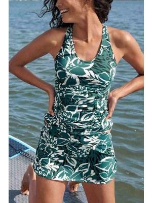 Green Scoop Neck Signature Racerback Tankini Set