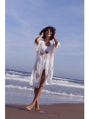 Open Front Sunflower Crochet Cover Up