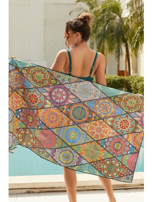 Colorful Geometric Print Beach Towel