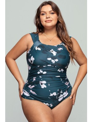 Floral Wide Straps Off Shoulder One-Piece Swimsuit