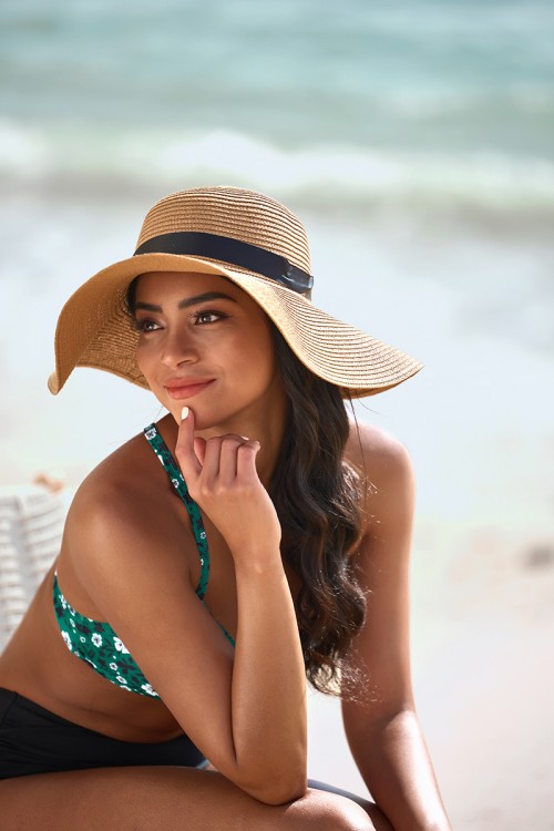 Sun Protection Woven Dome Large Brim Straw Sun Hat