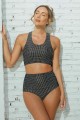 Black Dash High-waist Bikini Set