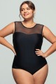 Black Mesh One-Piece Swimsuit
