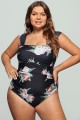 Floral Wide Straps Off Shoulder One-Piece Swimsuit