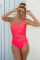 Red One Shoulder One-Piece Swimsuit