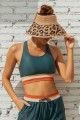 Brown Wide Brim Foldable Packable Straw Sun Hat