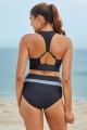 Black V Neck Yshaped Back Sporty Bikini Set
