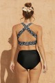 Floral Wide Straps High Waist Ruching Bikini Set