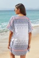Geometric Print VNeck HalfSleeves Loose Cover Up