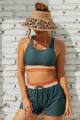 Brown Wide Brim Foldable Packable Straw Sun Hat