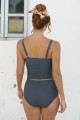 Blue Square Neck Tankini Set