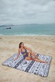 Navy Geometric patterns Ethnic Style Beach Towel