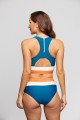 Teal Colorblock Cut Back Bikini Set