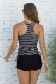 Scoop Neck Striped Sporty Tankini Set