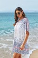 Geometric Print VNeck HalfSleeves Loose Cover Up