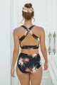 Floral Wide Straps High Waist Bikini Set