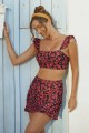 Floral Bandeau Ruffled Bikini Set