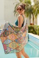 Colorful Geometric Print Beach Towel