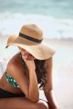 Sun Protection Woven Dome Large Brim Straw Sun Hat