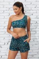 Floral Print One Shoulder Crop Bikini Top And HighWaist Boy Shorts Set