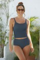 Blue Square Neck Tankini Set