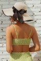 White Wide Brim Straw Sun Hat With Bow Tie