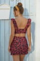 Floral Bandeau Ruffled Bikini Set