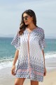 Geometric Print VNeck HalfSleeves Loose Cover Up